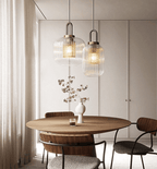 Solmere Nordic Glass Pendant Light With Fluted Stripe Glow LED