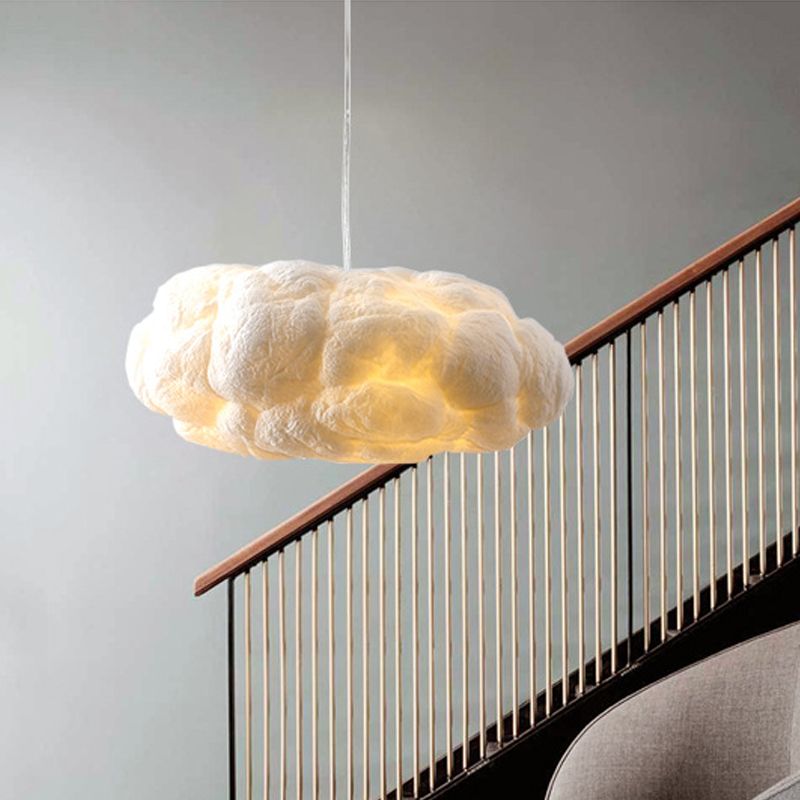 NebulaGlow Cloud LED Pendant Light In White PVC Cotton