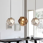 AstraLume | Geometric Round Pendant Lamp In Electrolytic Metal