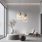 Solmere Nordic Glass Pendant Light With Fluted Stripe Glow LED