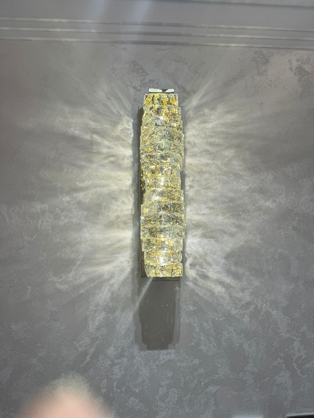 Aurelle Wandleuchte aus Edelstahl mit Kristallakzenten und 3 Einstellungen