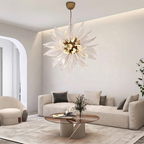 Liora Bloom Sunflower Glass Chandelier With Copper Frame and LED