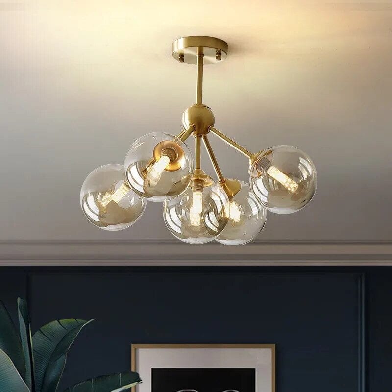 Lumenara Amber Glass Pendant Light With Soft Glow