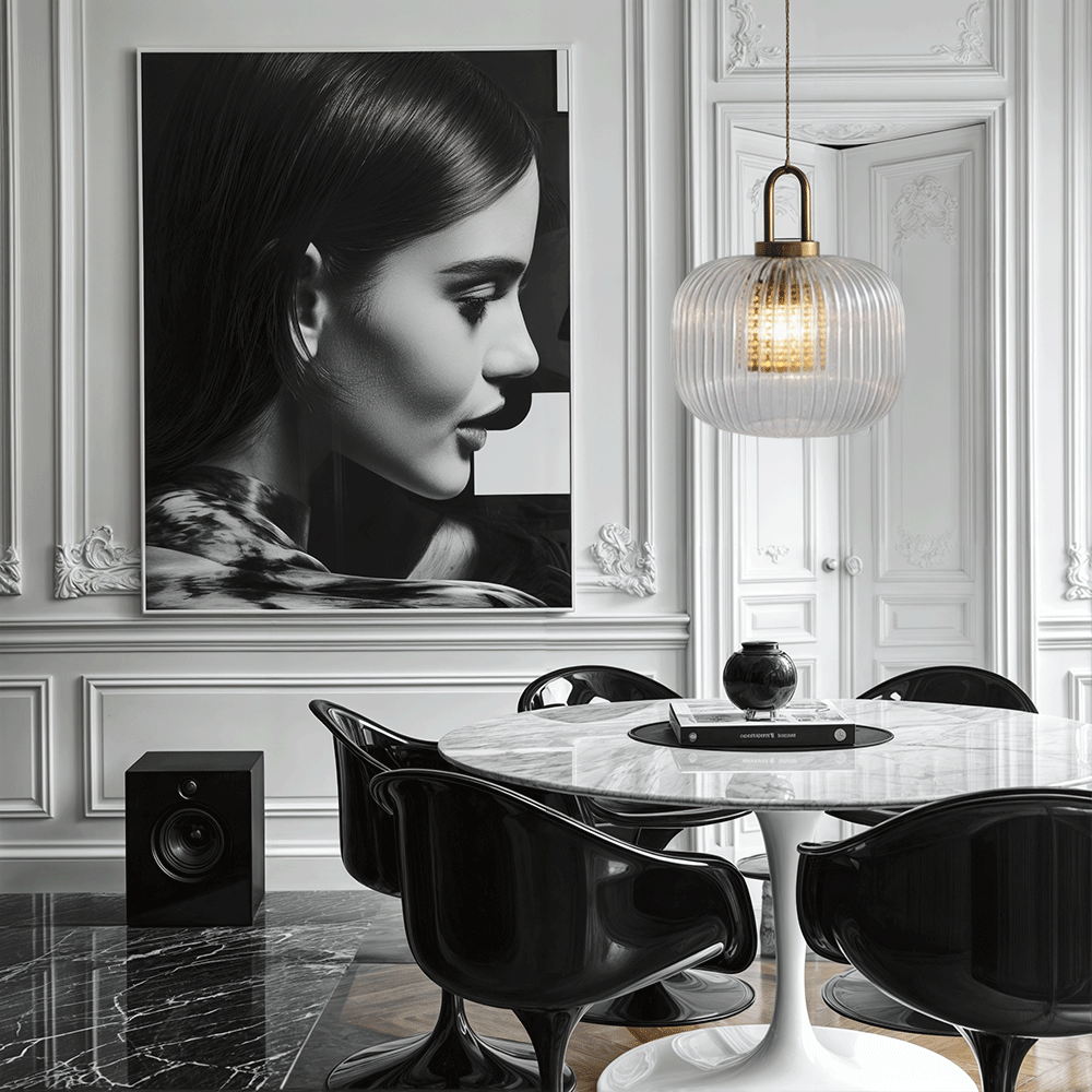 Solmere Nordic Glass Pendant Light With Fluted Stripe Glow LED