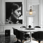 Solmere Nordic Glass Pendant Light With Fluted Stripe Glow LED