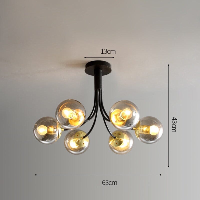 Lumenara Amber Glass Pendant Light With Soft Glow