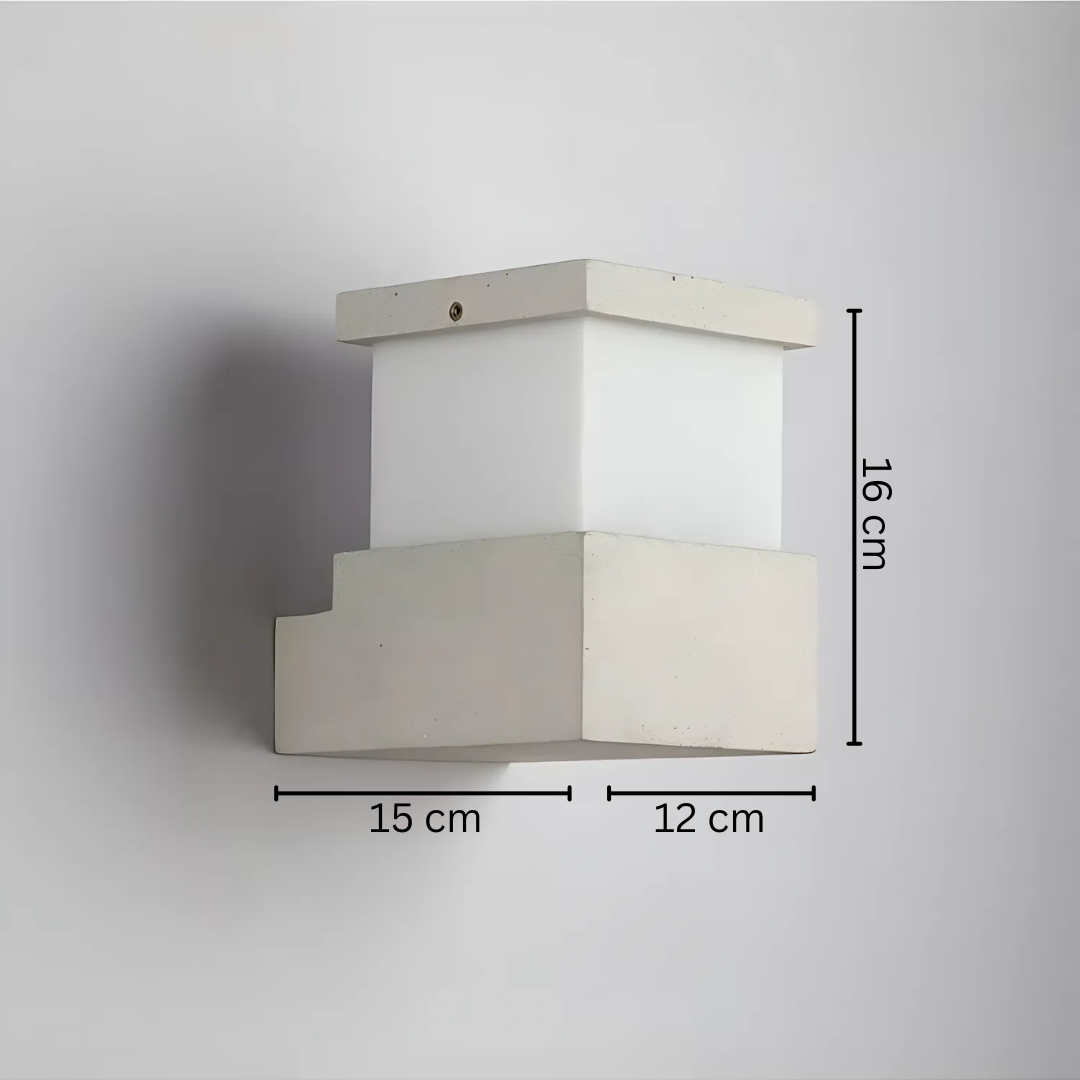 TerraGlow Outdoor LED Lamp With Borosilicate Glass Diffuser Cement and Iron IP65