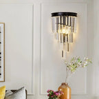 Lyra Crystal Wall Light in Brushed Stainless Steel Finish