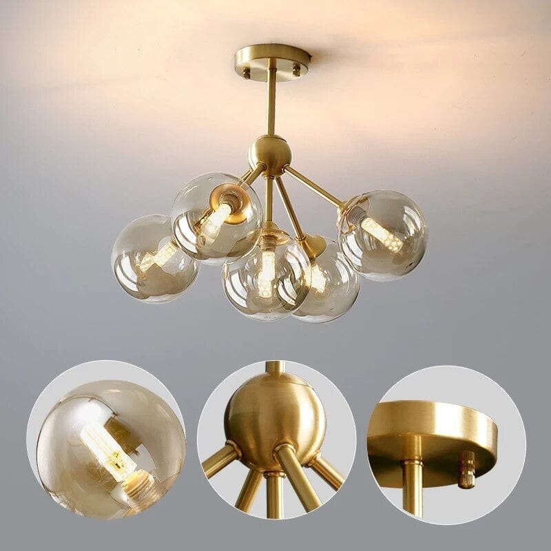 Lumenara Amber Glass Pendant Light With Soft Glow
