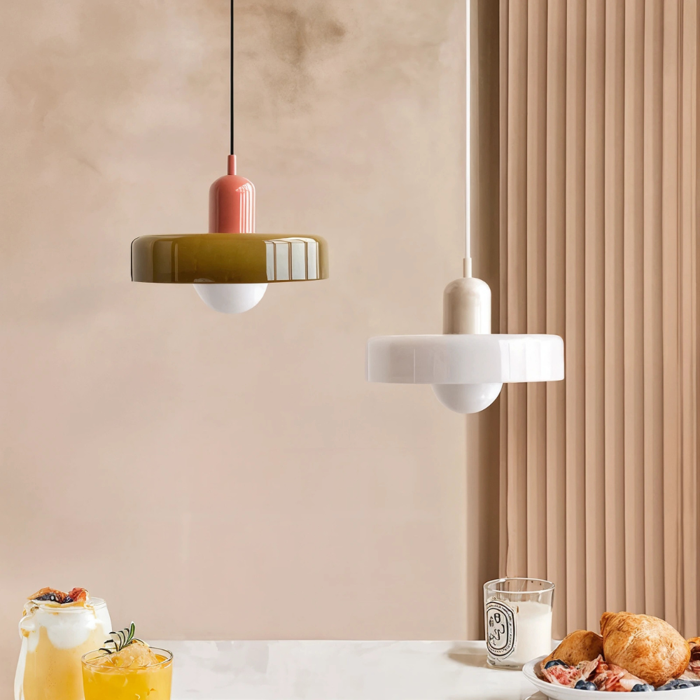 Astraeon mennyezeti lámpa Bauhaus ihlette színes üvegből beltéri használatra