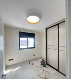 LumaNest Minimalistische Einbau-Deckenleuchte mit Holzmaserung-Akzent