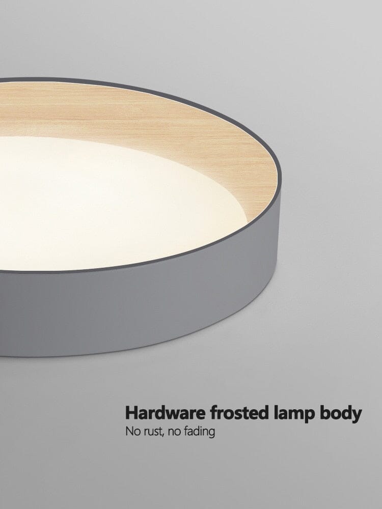 LumaNest Minimalistische Einbau-Deckenleuchte mit Holzmaserung-Akzent