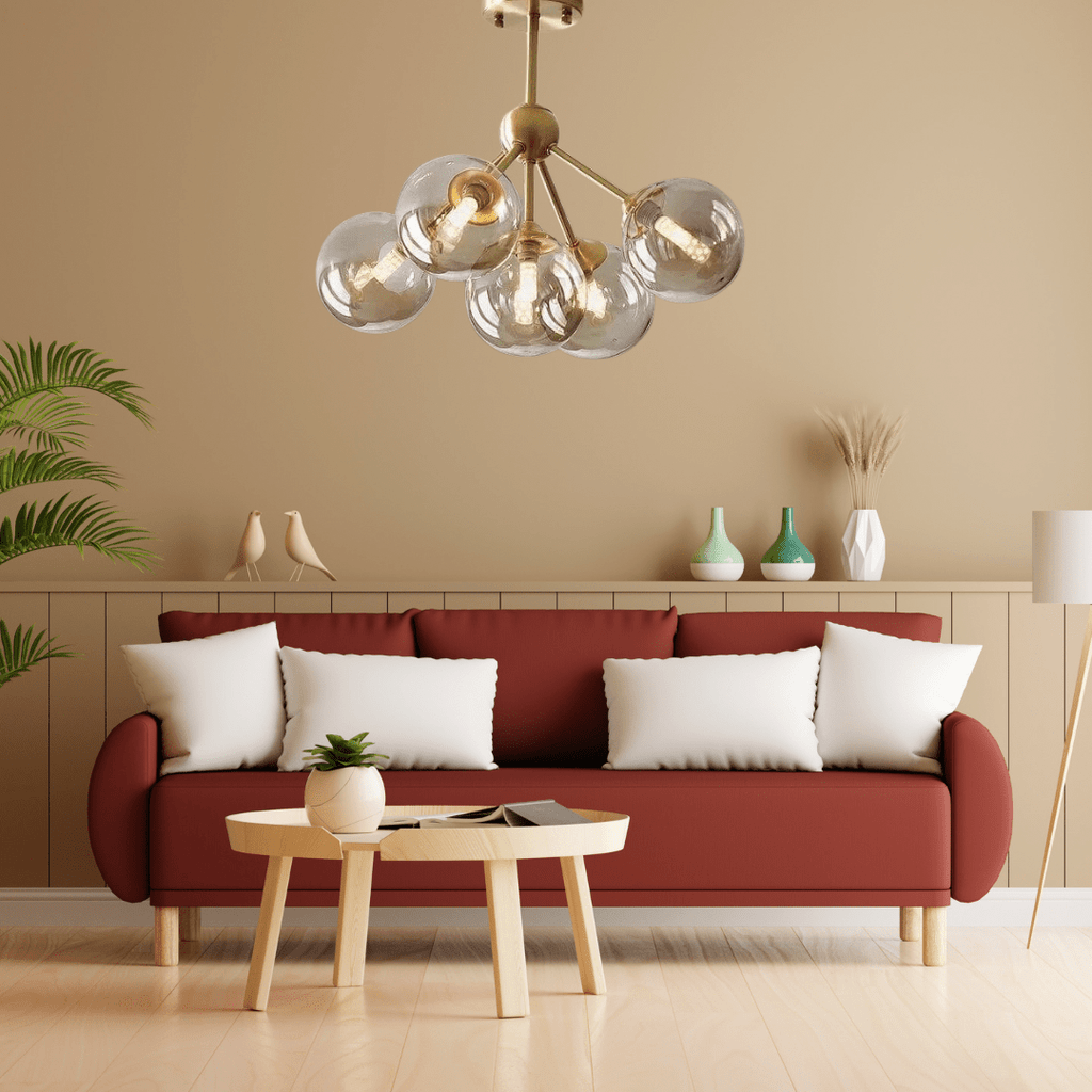 Lumenara Amber Glass Pendant Light With Soft Glow