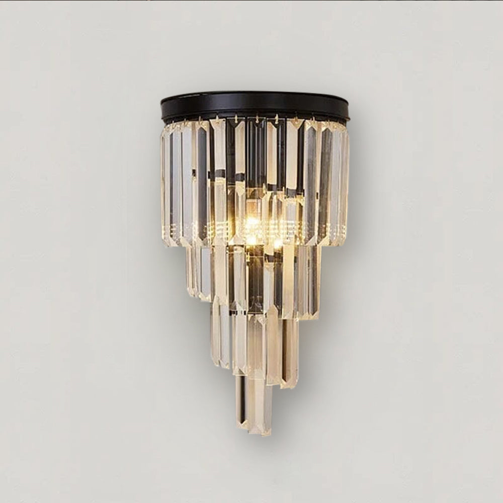 Lyra Crystal Wall Light in Brushed Stainless Steel Finish