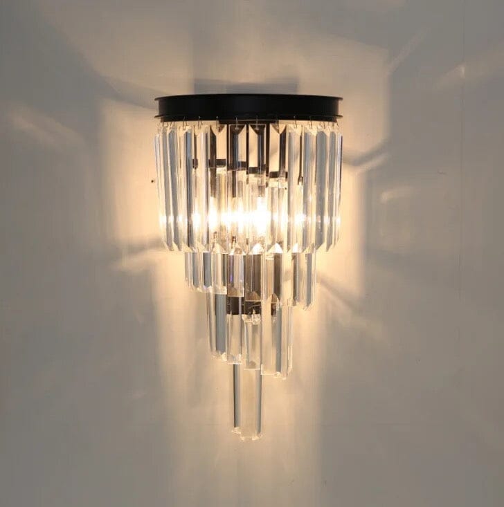 Lyra Crystal Wall Light in Brushed Stainless Steel Finish