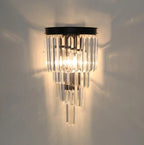 Lyra Crystal Wall Light in Brushed Stainless Steel Finish