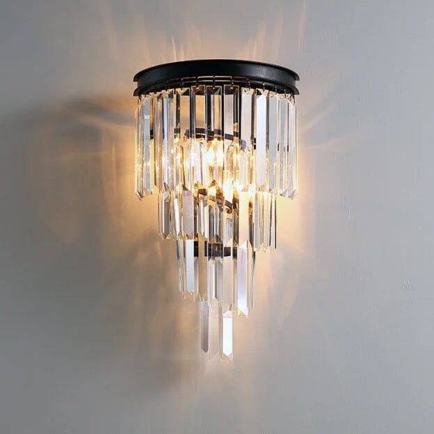 Lyra Crystal Wall Light in Brushed Stainless Steel Finish