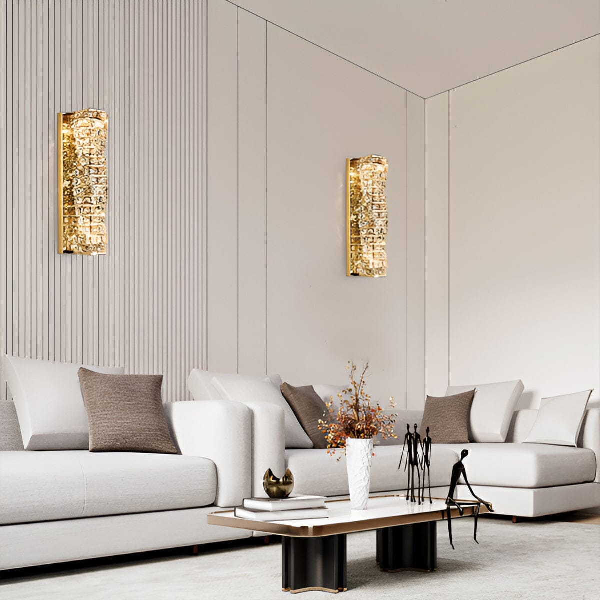 Aurelle Wandleuchte aus Edelstahl mit Kristallakzenten und 3 Einstellungen