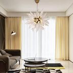 Liora Bloom Sunflower Glass Chandelier With Copper Frame and LED