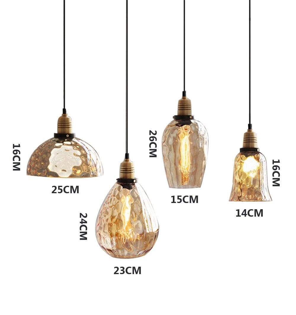 Luminara Vintage Amber Glass Pendant Lamp With Warm LED Glow