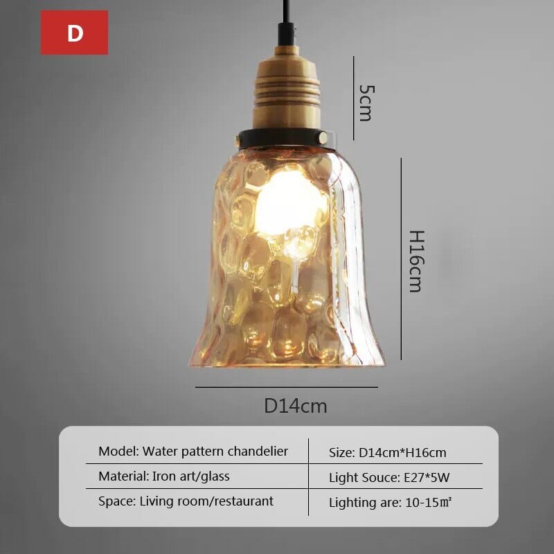Luminara Vintage Amber Glass Pendant Lamp With Warm LED Glow