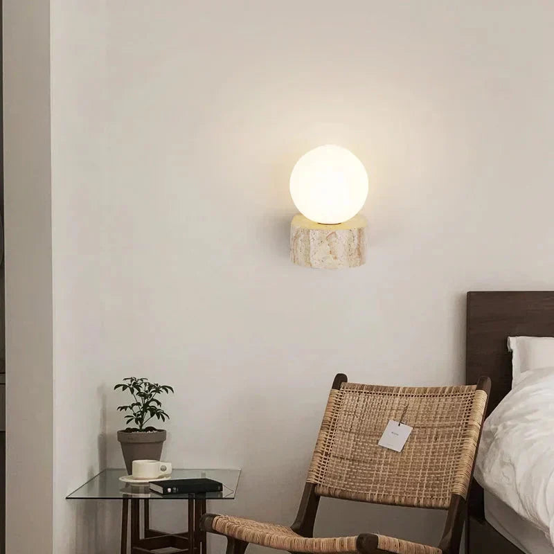 StoneLume Wall Lamp by Ardentia With Frosted Glass Shade and G9 LED