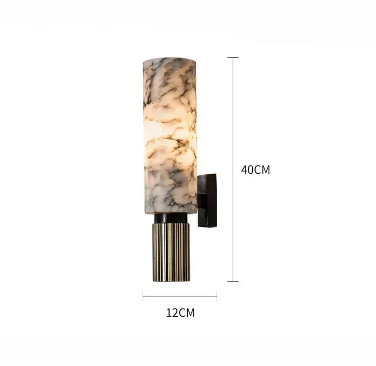 Verona Marble Copper Wall Light With LED Downward Shade By Astrae