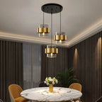 Aurelia Noir Brass Glass Chandelier With Smoke Glass Shades