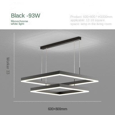 Geometric Square Pendant Chandelier With Contemporary Glow