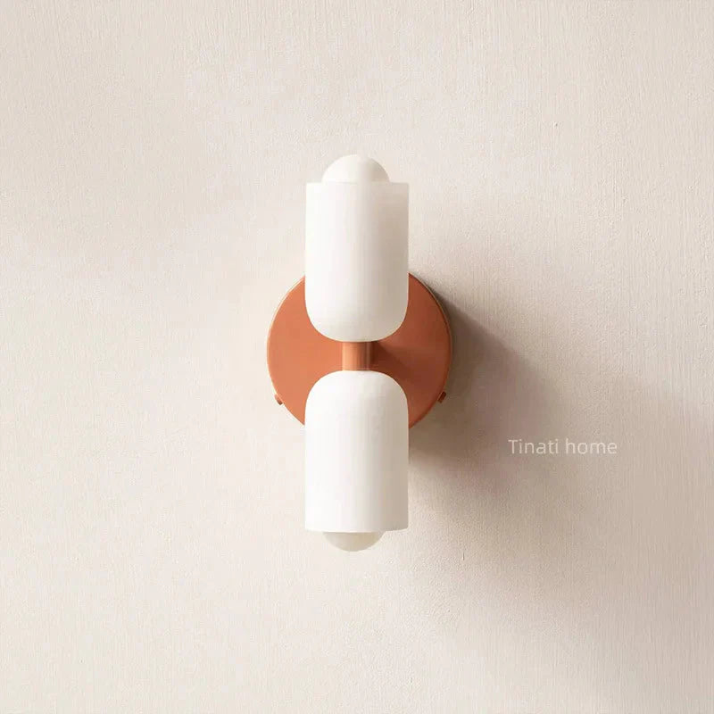 NovaLume Matte White Wall Light With Creamy Glow LED Two Bulbs Included