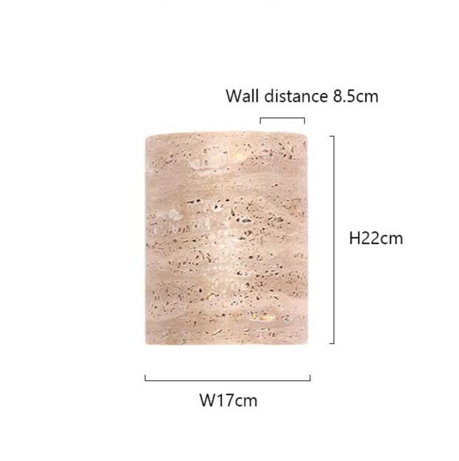 Lustra Yellow Travertine Wall Mounted Sconce With LED Light