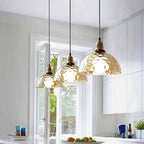 Luminara Vintage Amber Glass Pendant Lamp With Warm LED Glow