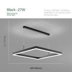 Geometric Square Pendant Chandelier With Contemporary Glow