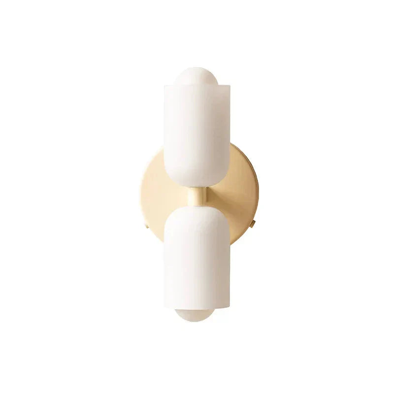 NovaLume Matte White Wall Light With Creamy Glow LED Two Bulbs Included
