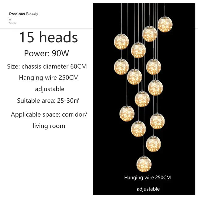 AstraLume Bubble Glass LED Ceiling Chandelier Light