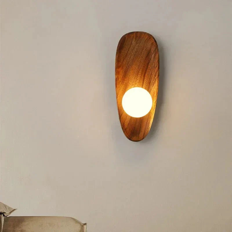 Kirrea Wood Wall Sconce With Frosted Glass LED Up Down Light
