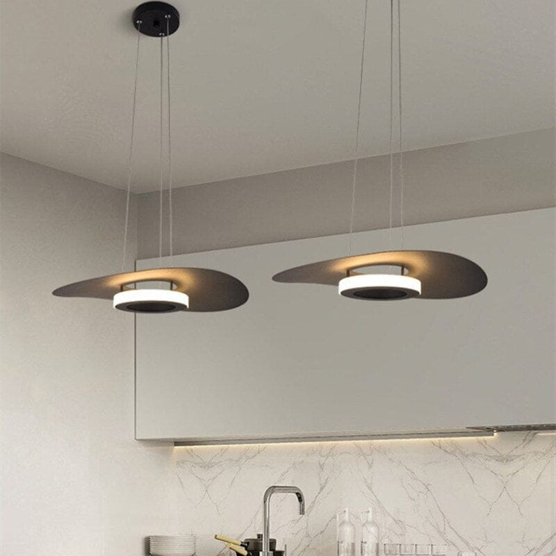 NovaLume LED Round Aluminum Pendant Light With Glass Shades