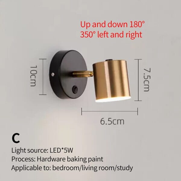 LyraGlow Bedside Wall Light for Reading and Working