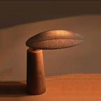 Aeron LED Table Lamp With Wood And Cloth Shade E27 Included