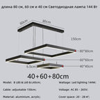 Geometric Square Pendant Chandelier With Contemporary Glow