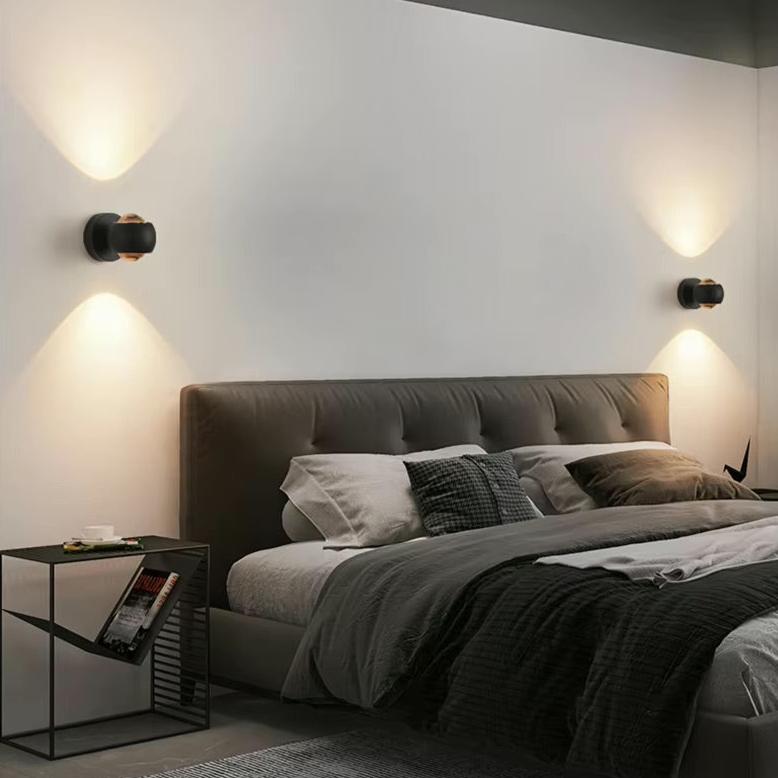 OrionGlow Dual-LED Wall Sconce Up and Down Light in Iron and Acrylic