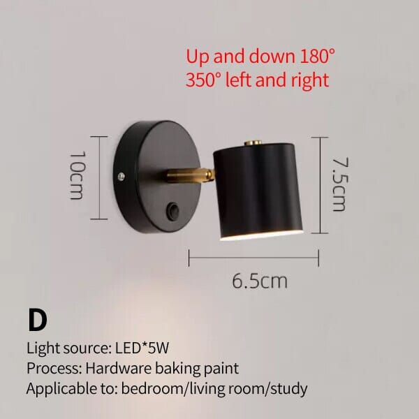 LyraGlow Bedside Wall Light for Reading and Working