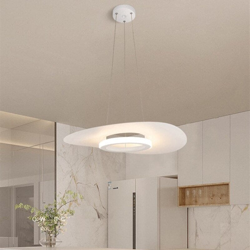 NovaLume LED Round Aluminum Pendant Light With Glass Shades