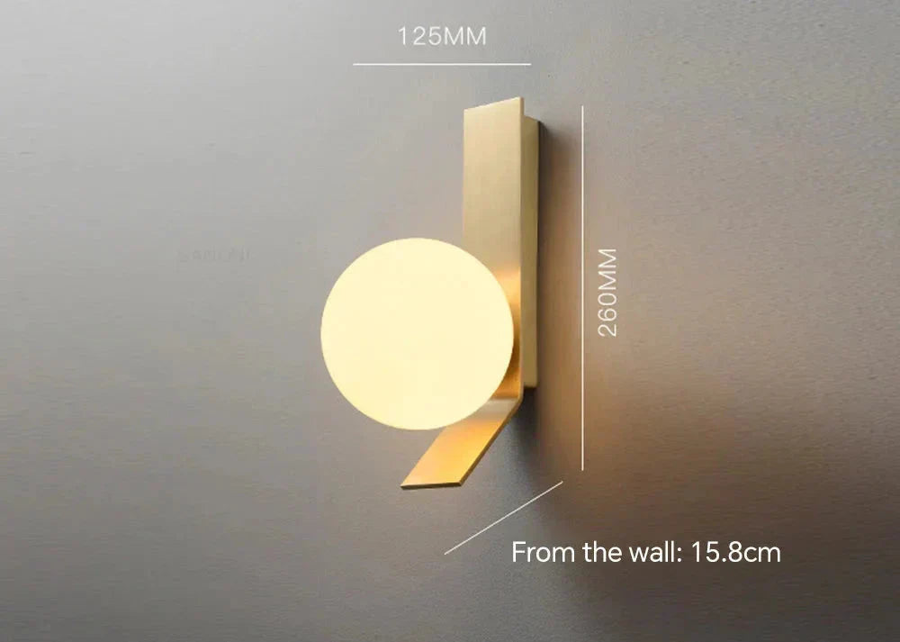 Aurelia Vergoldete Glasstein Wandlampe mit LED G9 Glühbirne