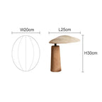 Aeron LED Table Lamp With Wood And Cloth Shade E27 Included