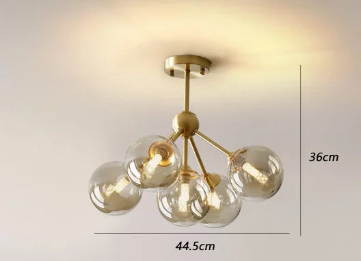 Lumenara Amber Glass Pendant Light With Soft Glow