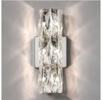 AstraLume Crystal Wall Light With Stainless Steel Base