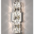 AstraLume Crystal Wall Light With Stainless Steel Base