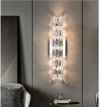 AstraLume Crystal Wall Light With Stainless Steel Base