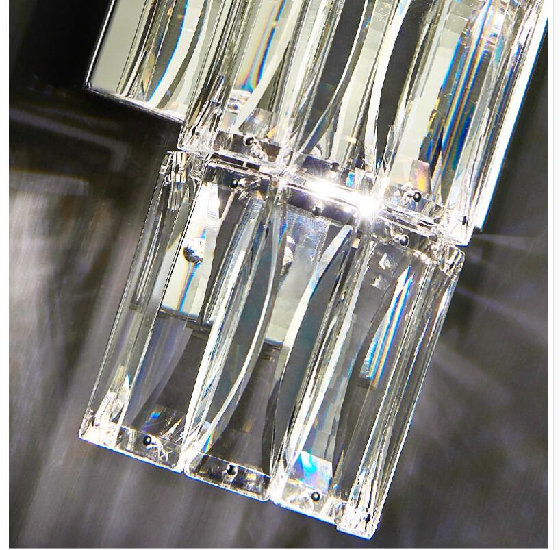 AstraLume Crystal Wall Light With Stainless Steel Base